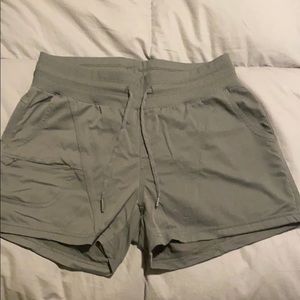 Green nylon shorts